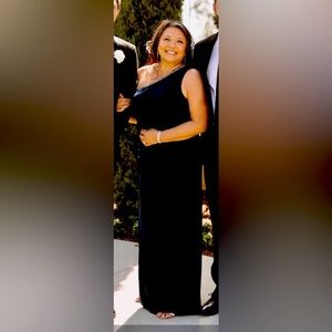 Adrianna Papell One Shoulder Jersey Gown